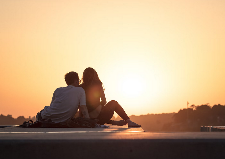 couple enjoying sunset